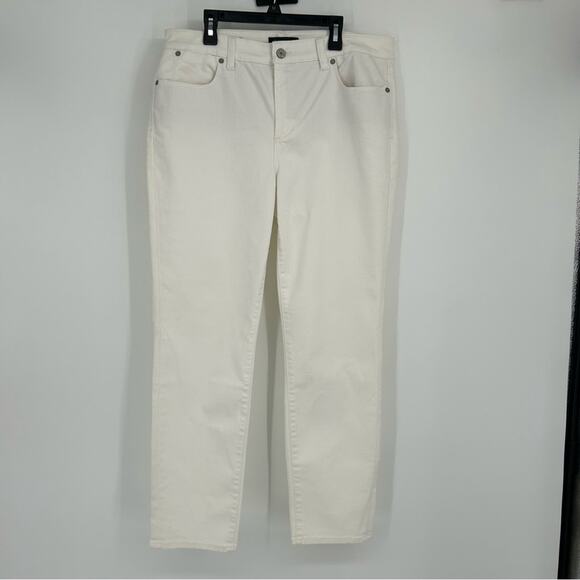 Talbots Denim - Talbots‎ Flawless Five Pocket White Denim Heritage Jeans Size 12 Casual Summer